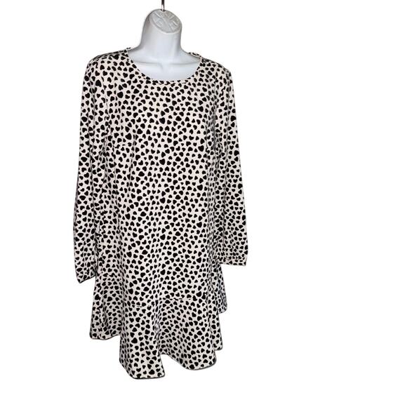 Loft Leopard Print Long Sleeve Crew Neck lightweight Dress Women’s Small NEW - Picture 1 of 9
